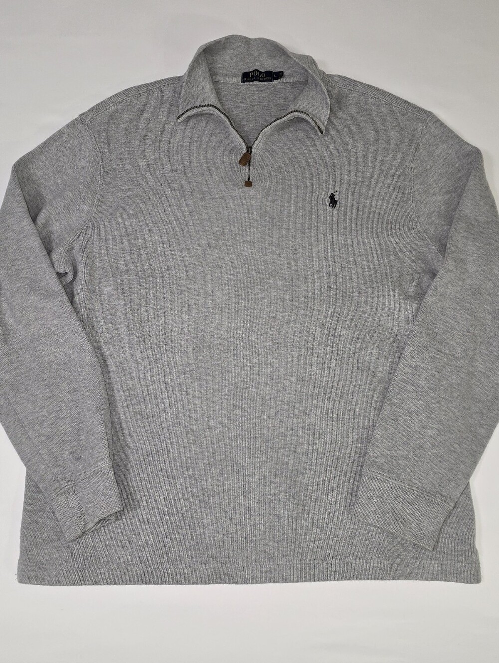 Polo Ralph Lauren 100% Cotton Quarter Zip Gray Size Large